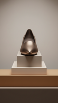 Pointed-Toe Metallic Flat in Bronze Edge